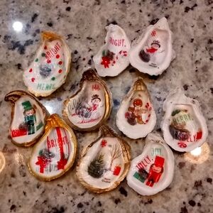 Handmade Christmas 🎄 ornaments from oyster shells❣️